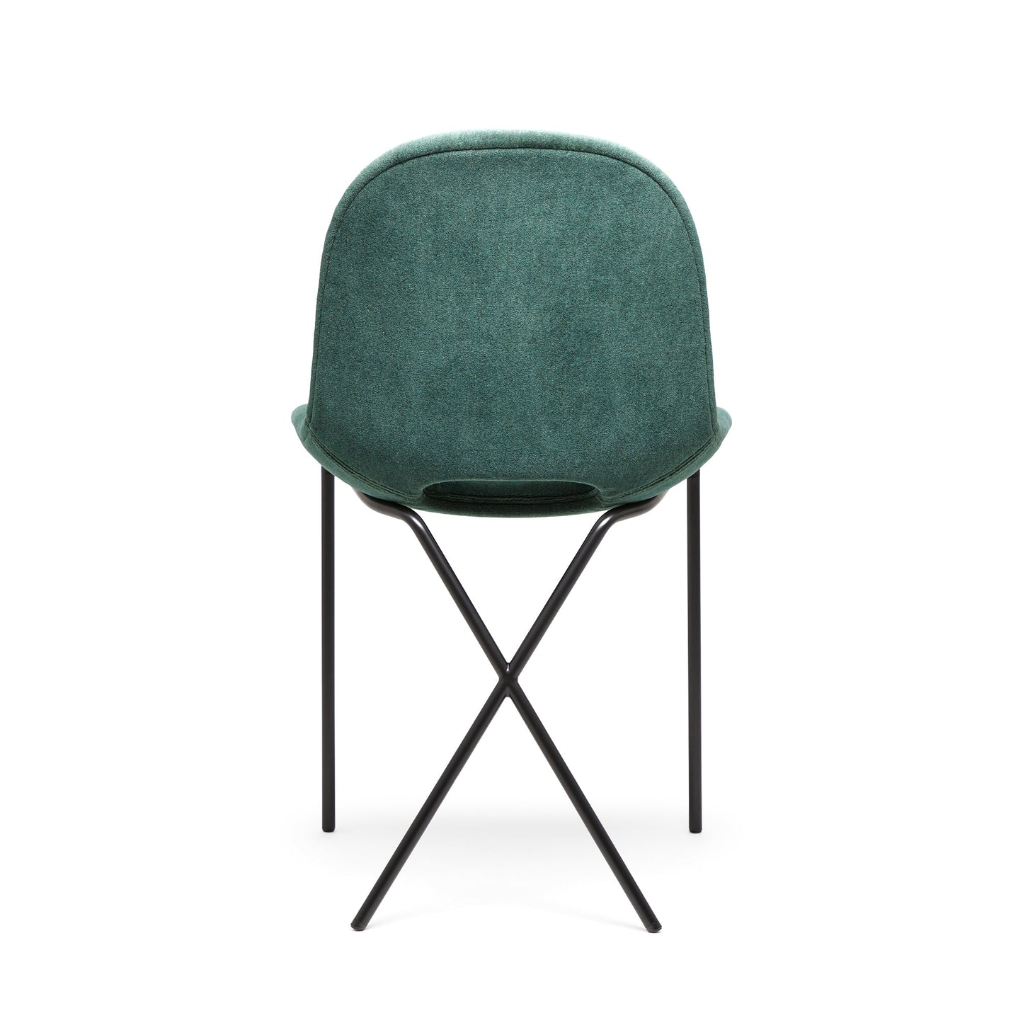 Cross Leg Side Chair Alpaca Velvet Emerald - ScentiMelti Home Fragrance, Beauty & Gifts UK