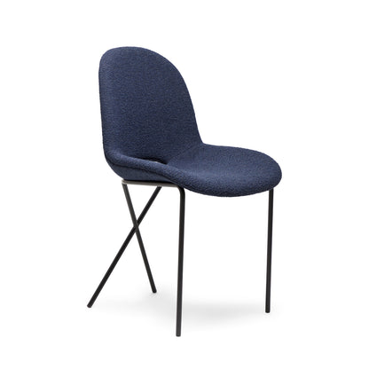 Cross Leg Side Chair Riso Boucle Midnight - ScentiMelti Home Fragrance, Beauty & Gifts UK