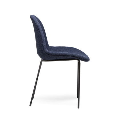 Cross Leg Side Chair Riso Boucle Midnight - ScentiMelti Home Fragrance, Beauty & Gifts UK