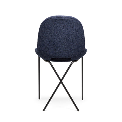 Cross Leg Side Chair Riso Boucle Midnight - ScentiMelti Home Fragrance, Beauty & Gifts UK