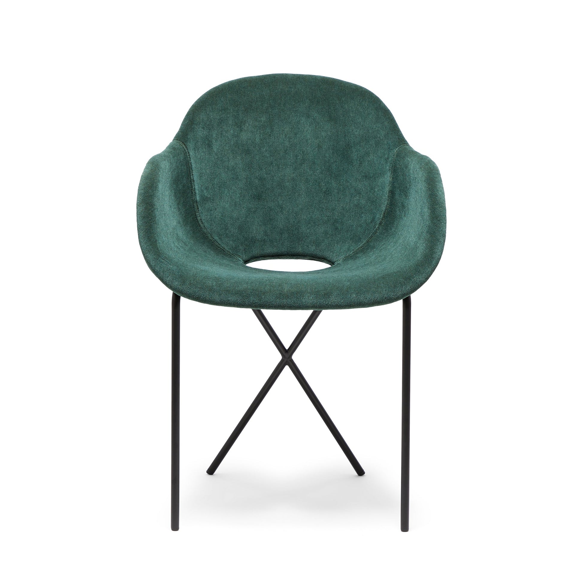 Cross Leg Armchair Alpaca Velvet Emerald - ScentiMelti Home Fragrance, Beauty & Gifts UK