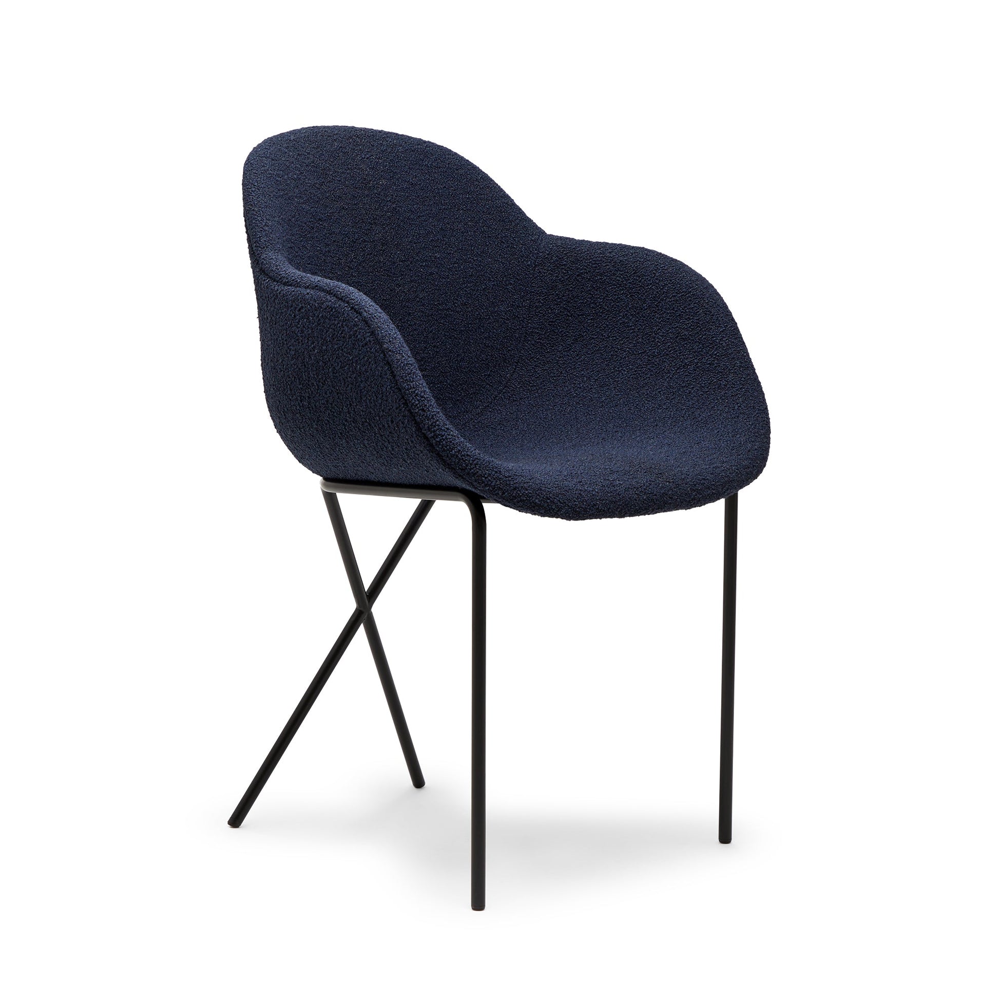 Cross Leg Armchair Riso Boucle Midnight - ScentiMelti Home Fragrance, Beauty & Gifts UK