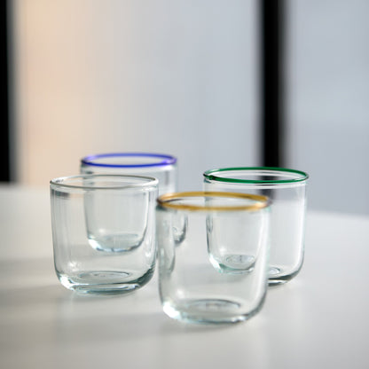 Pop Coloured Rim Tumbler Amber - ScentiMelti Home Fragrance, Beauty & Gifts UK