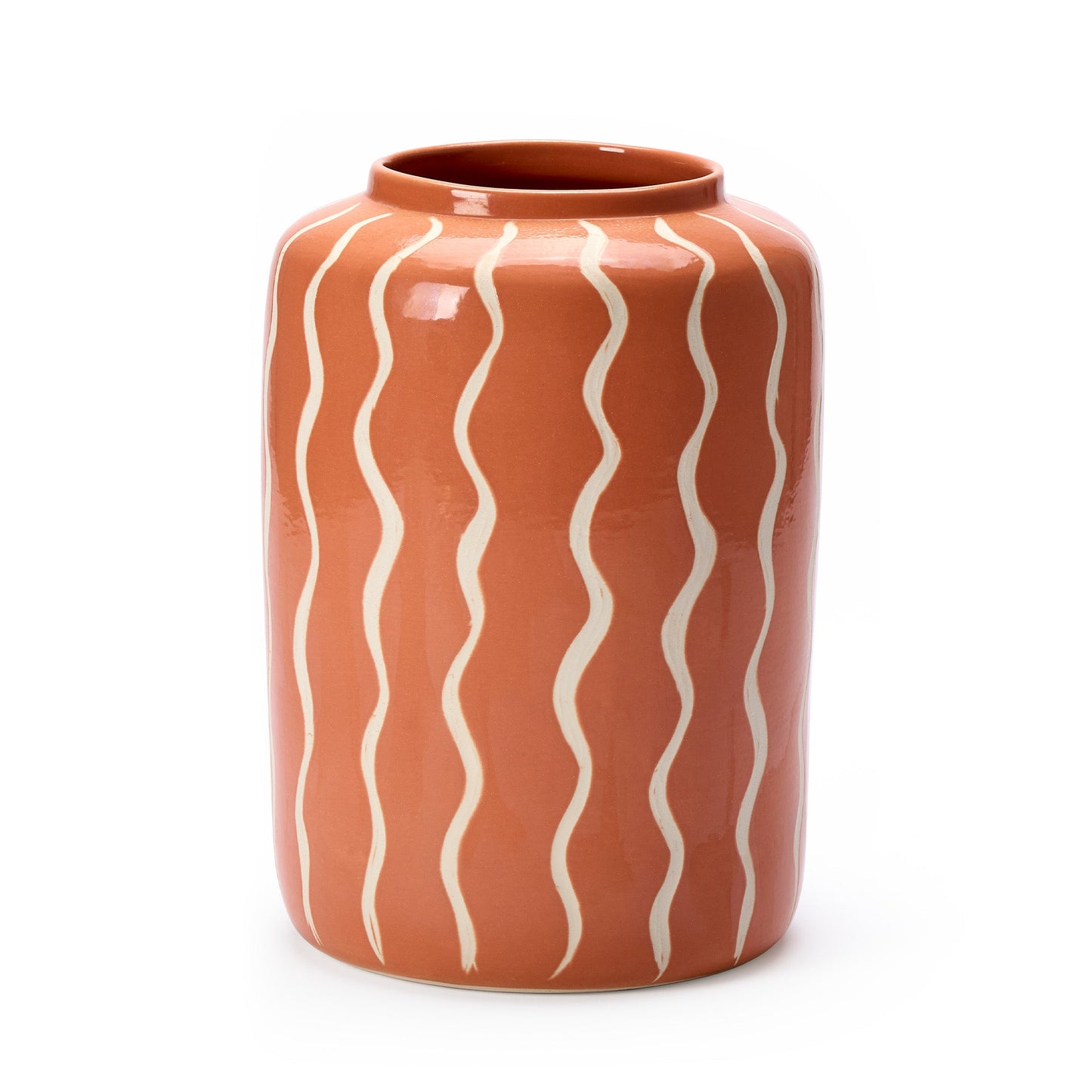 Wiggle Sgraffito Vase Apricot - ScentiMelti Home Fragrance, Beauty & Gifts UK