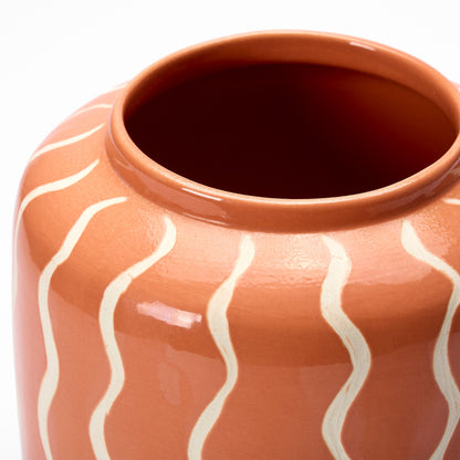 Wiggle Sgraffito Vase Apricot - ScentiMelti Home Fragrance, Beauty & Gifts UK