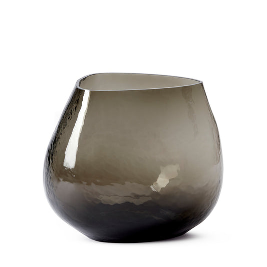 Hammered Glass Vase Smoke