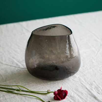 Hammered Glass Vase Smoke - ScentiMelti Home Fragrance, Beauty & Gifts UK