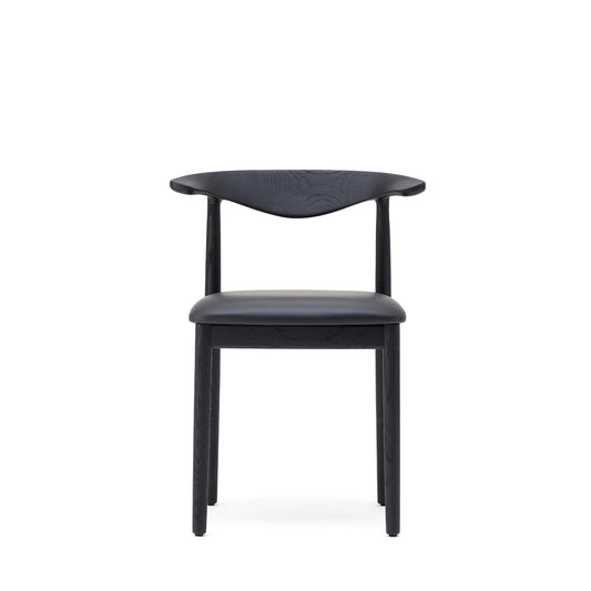 Delta Chair Black Leather & Black Stained Oak