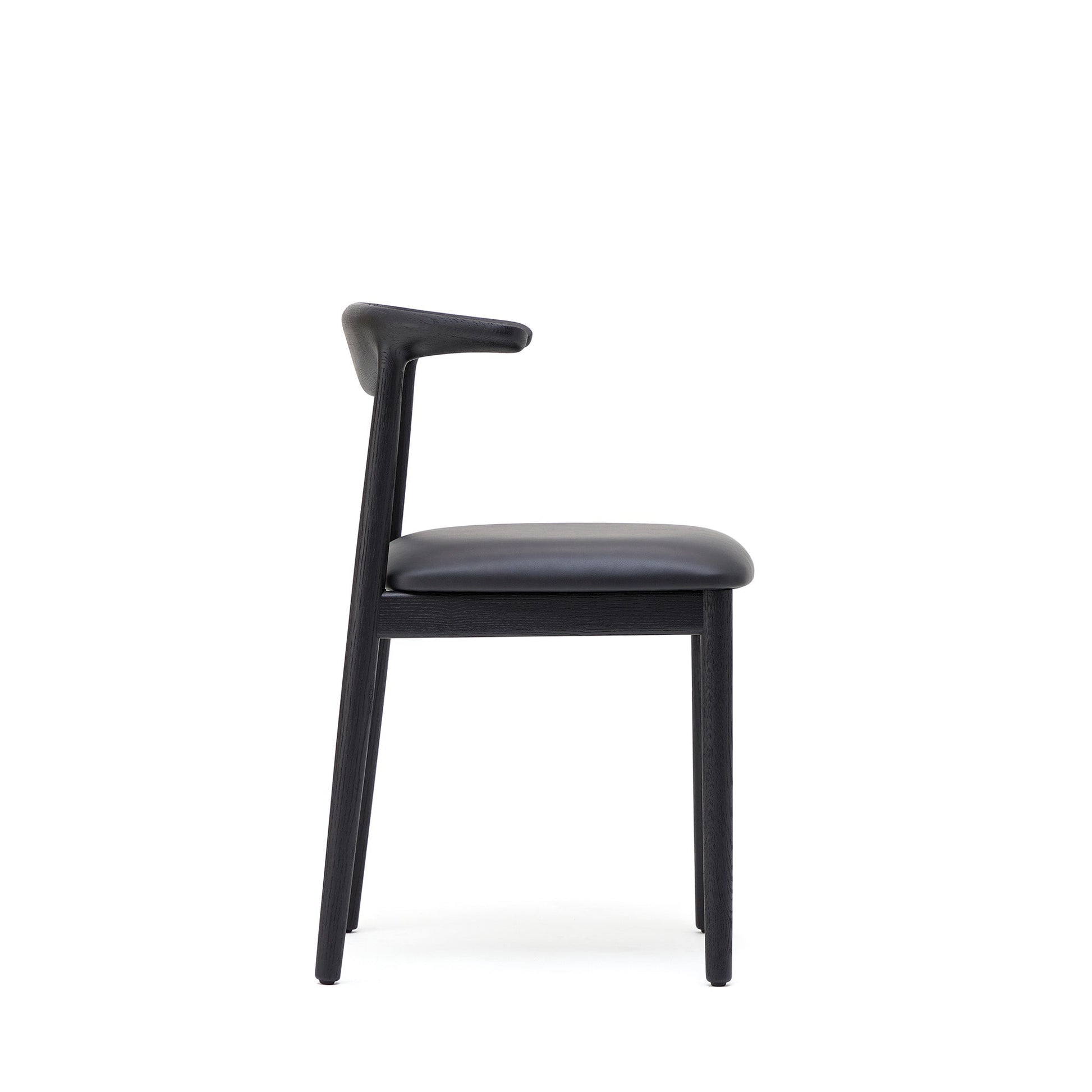 Delta Chair Black Leather & Black Stained Oak - ScentiMelti Home Fragrance, Beauty & Gifts UK