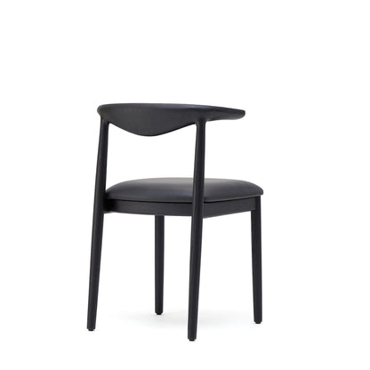 Delta Chair Black Leather & Black Stained Oak - ScentiMelti Home Fragrance, Beauty & Gifts UK