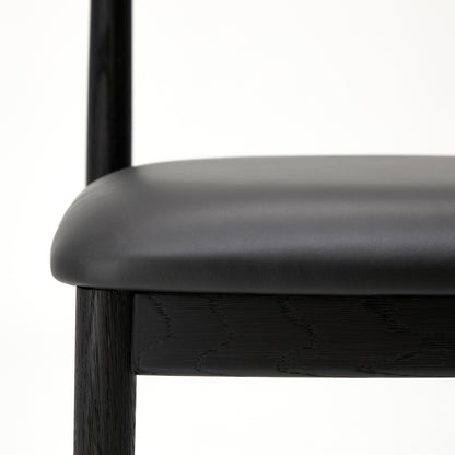 Delta Chair Black Leather & Black Stained Oak - ScentiMelti Home Fragrance, Beauty & Gifts UK