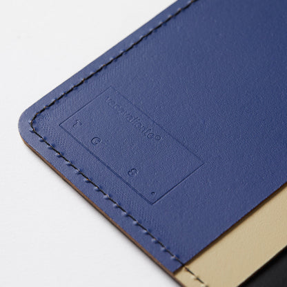 Cuero Two Tone Passport Holder Black, Sand & Blue - ScentiMelti Home Fragrance, Beauty & Gifts UK