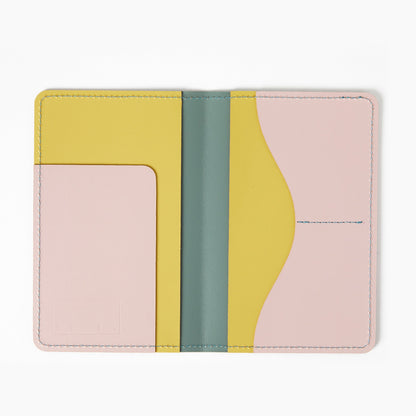 Cuero Two Tone Passport Holder Eucalyptus, Mustard & Soft Pink - ScentiMelti Home Fragrance, Beauty & Gifts UK