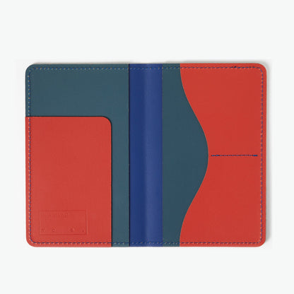 Cuero Two Tone Passport Holder Blue, Red & Petrol - ScentiMelti Home Fragrance, Beauty & Gifts UK