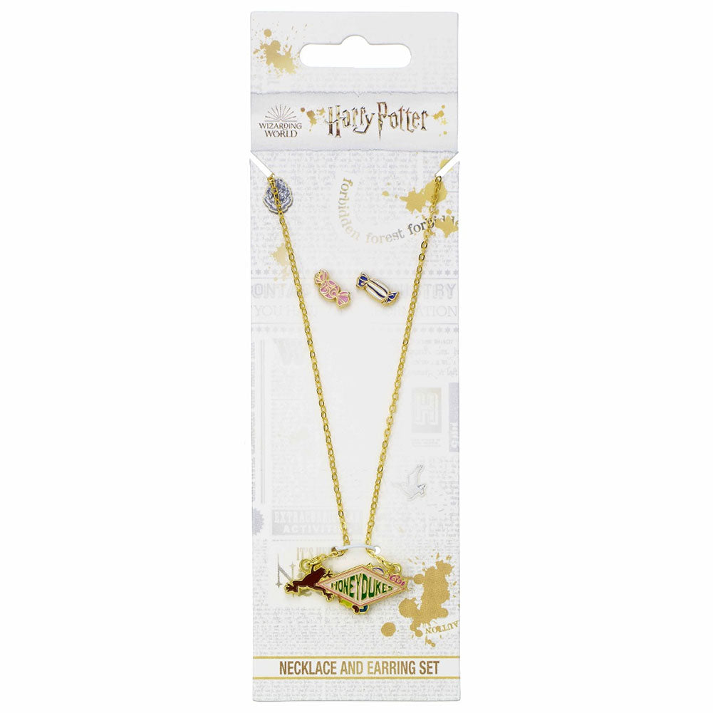 Harry Potter Gold Plated Necklace & Earrings Honeydukes - ScentiMelti Home Fragrance, Beauty & Gifts UK