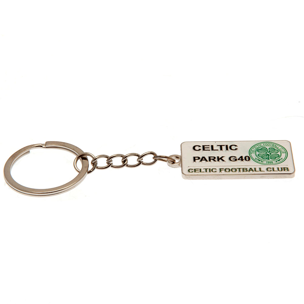 Celtic FC Embossed Street Sign Keyring - ScentiMelti Home Fragrance, Beauty & Gifts UK