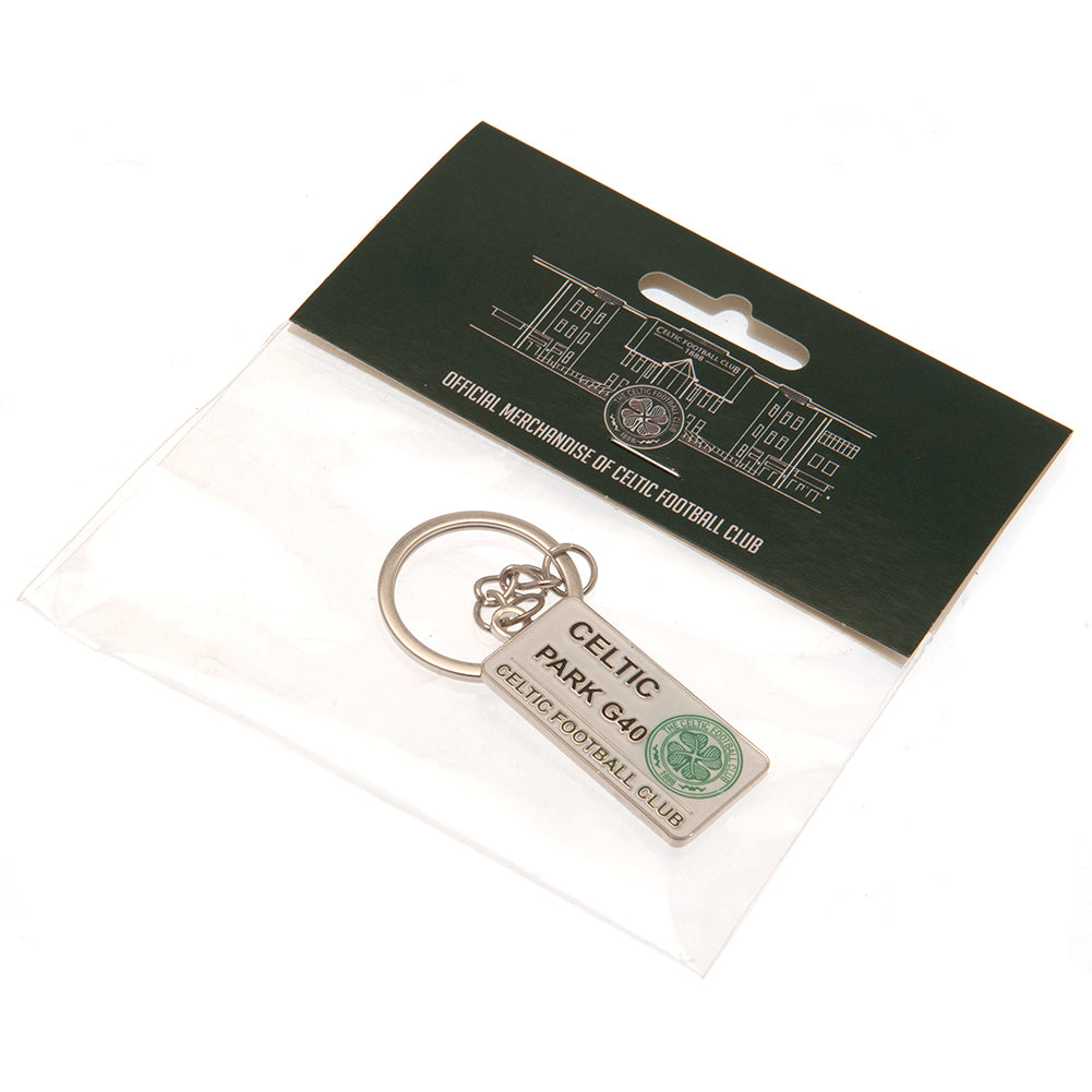 Celtic FC Embossed Street Sign Keyring - ScentiMelti Home Fragrance, Beauty & Gifts UK