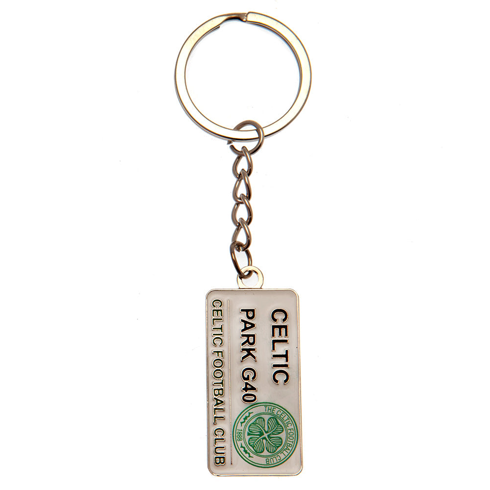 Celtic FC Embossed Street Sign Keyring - ScentiMelti Home Fragrance, Beauty & Gifts UK