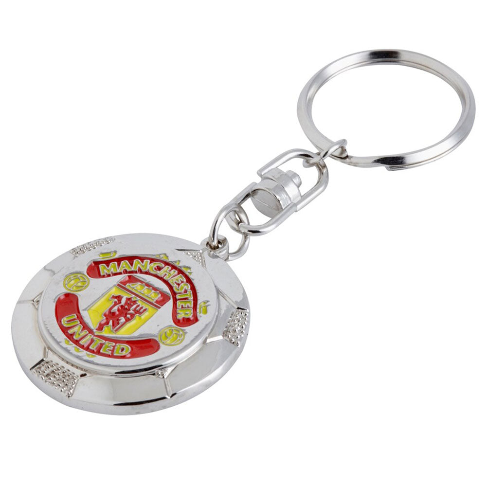 Manchester United FC Silver Ball Keyring - ScentiMelti Home Fragrance, Beauty & Gifts UK