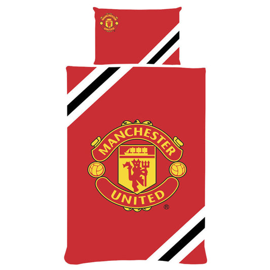 Manchester United FC Core Stripe Single Duvet Set Sweetlea Gifts Ltd ScentiMelti Wax Melts