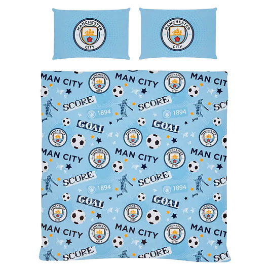 Manchester City FC Striker Double Duvet Set - ScentiMelti Home Fragrance, Beauty & Gifts UK