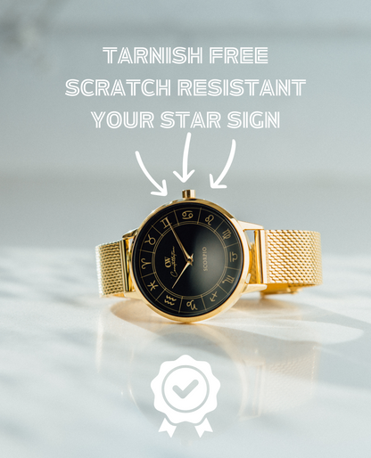 Gold Horoscope Astrology Watch - The Constellation Collection Celestial Watches ScentiMelti Wax Melts