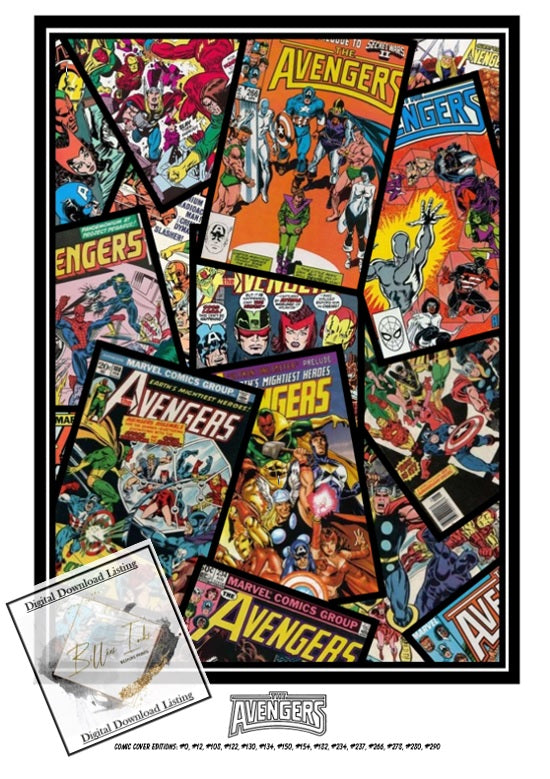 The Avengers Comic Cover Collage Digital Download Billies Inks ScentiMelti Wax Melts