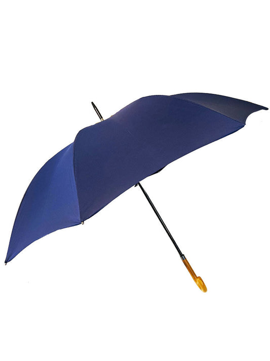 The Cotton® Crook Wooden Handle  Umbrella- French Navy - ScentiMelti Home Fragrance, Beauty & Gifts UK