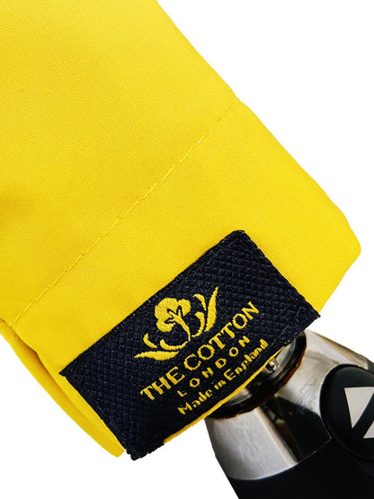 The Cotton® Straight Black & Silver Metal handle Umbrella- Aesthetic Yellow - ScentiMelti Home Fragrance, Beauty & Gifts UK