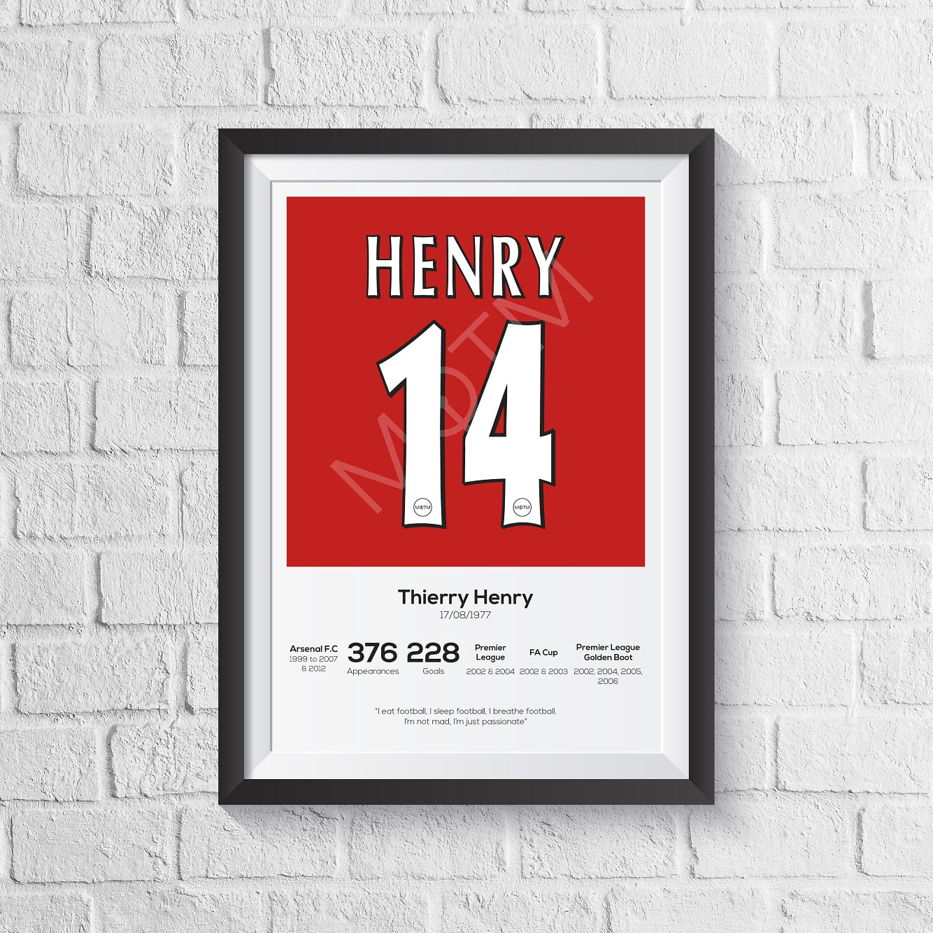 Thierry Henry Legend Stats Print MOTM Football ScentiMelti Wax Melts