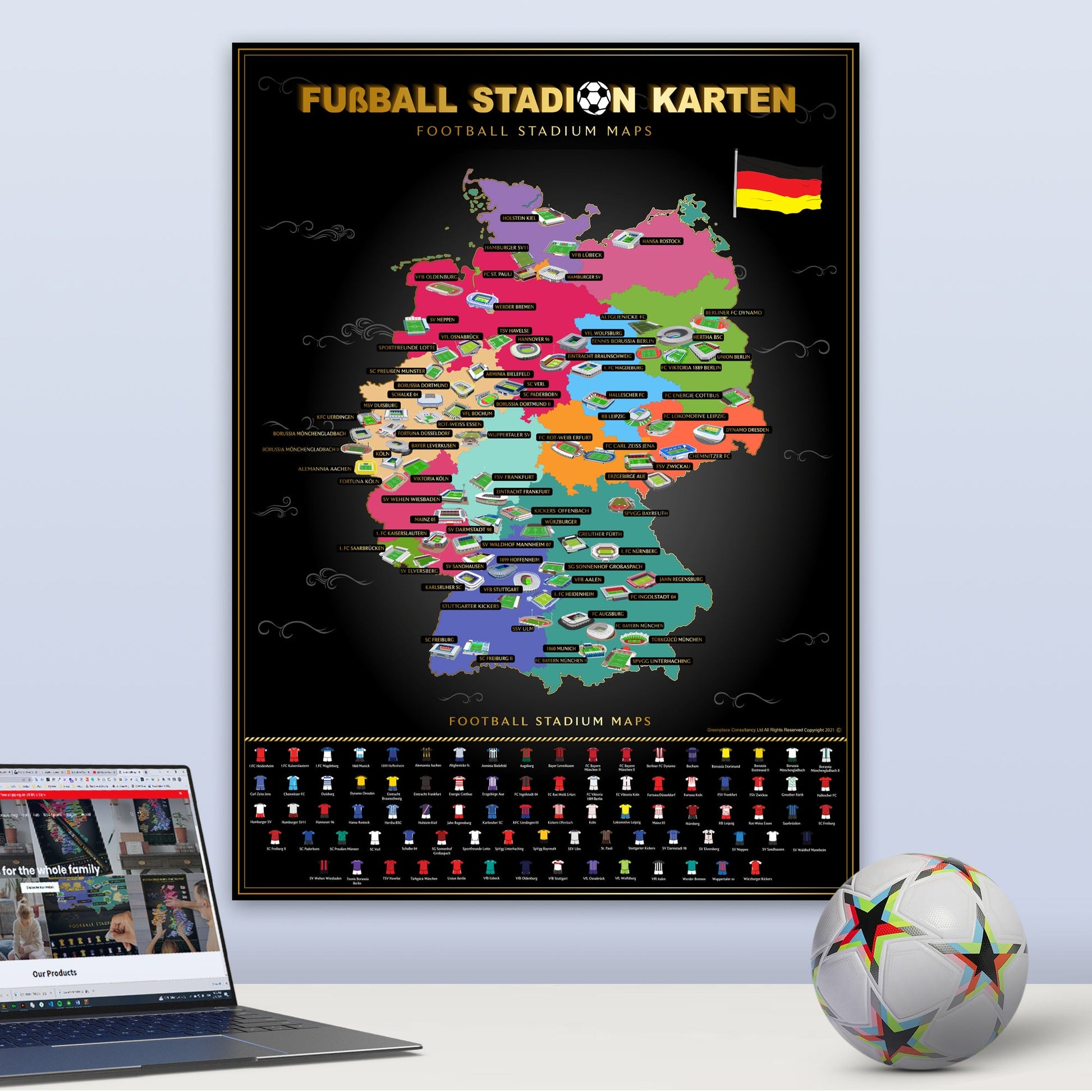 Germany Football Stadium Scratch-Off Map Football Stadium Maps ScentiMelti Wax Melts