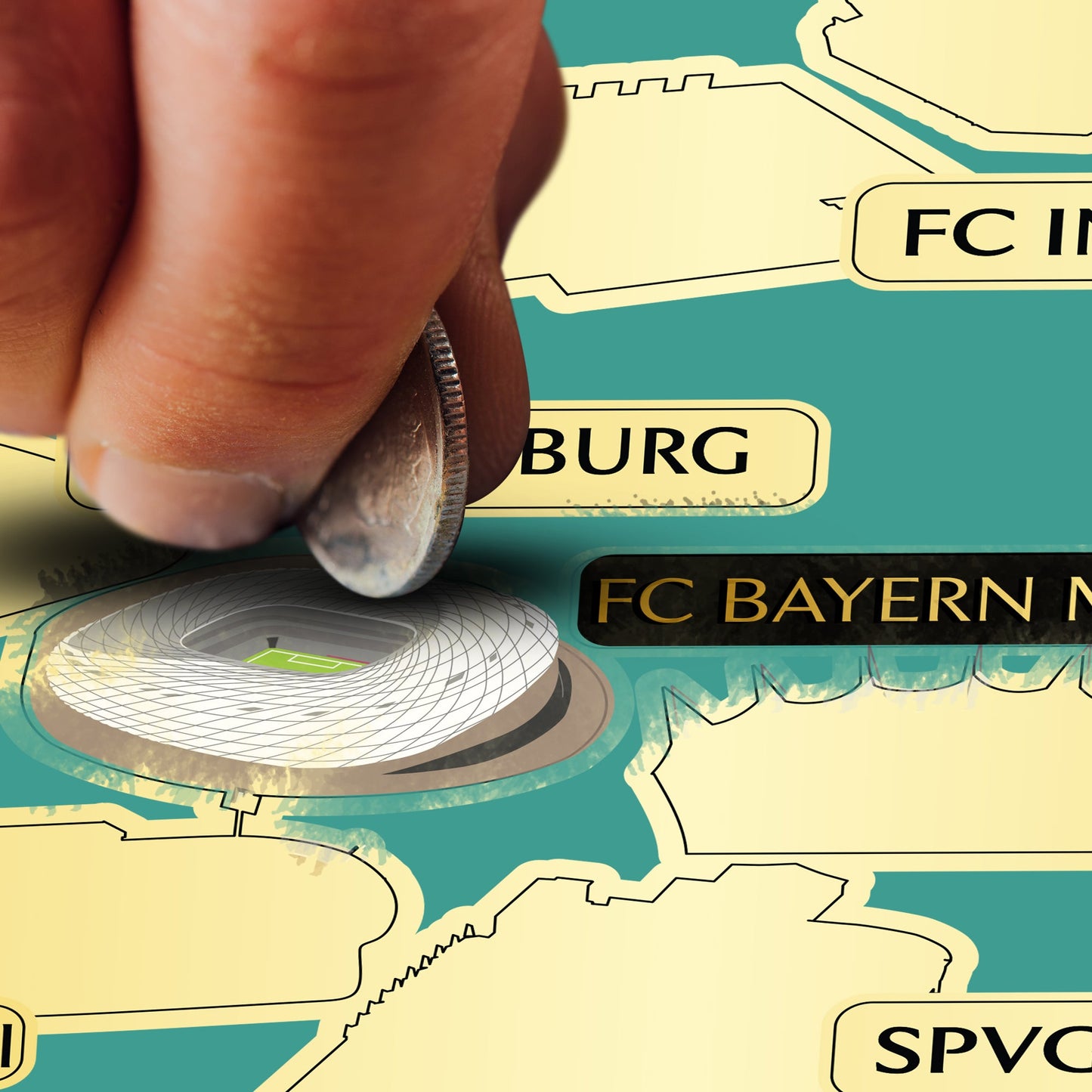 Germany Football Stadium Scratch-Off Map Football Stadium Maps ScentiMelti Wax Melts