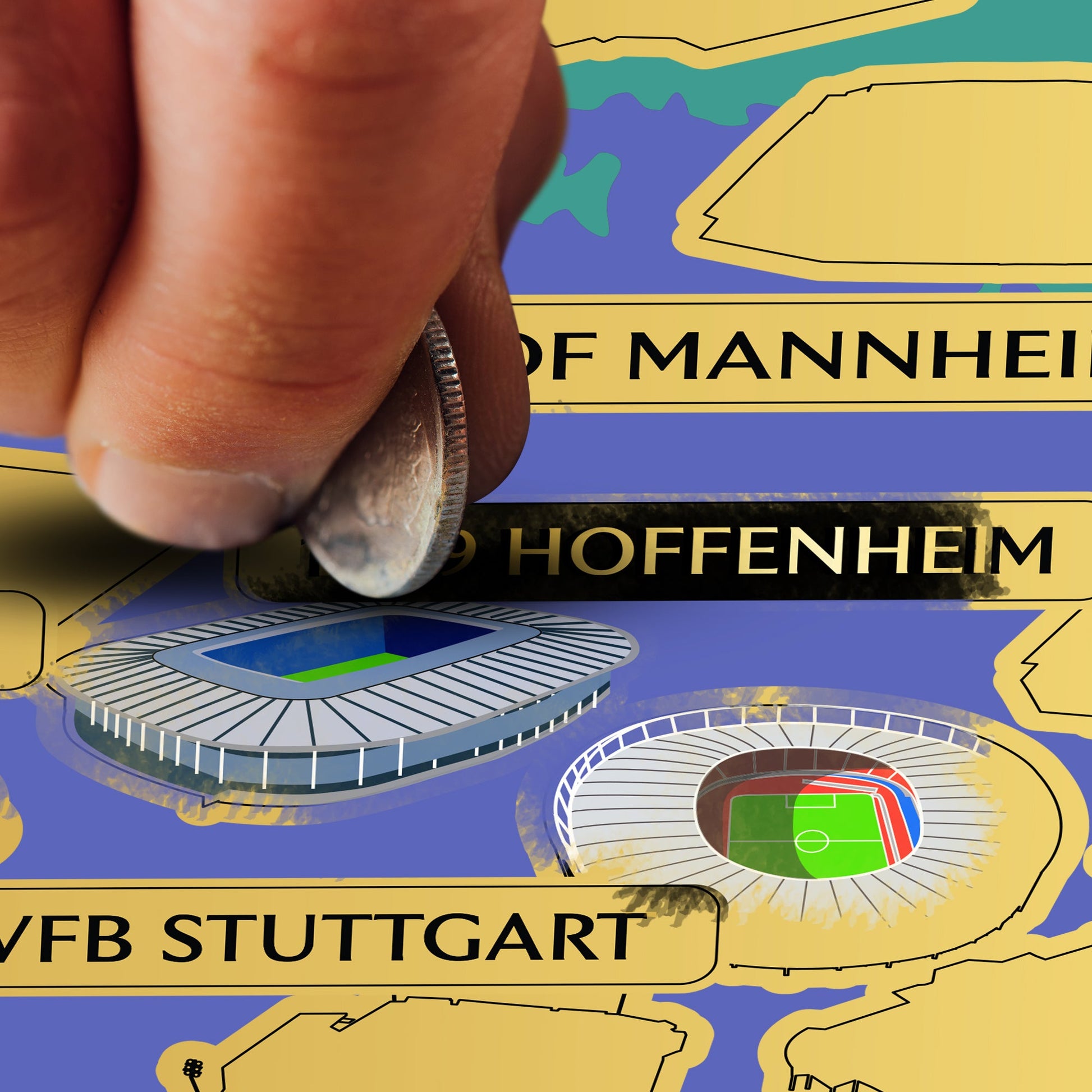 Germany Football Stadium Scratch-Off Map Football Stadium Maps ScentiMelti Wax Melts