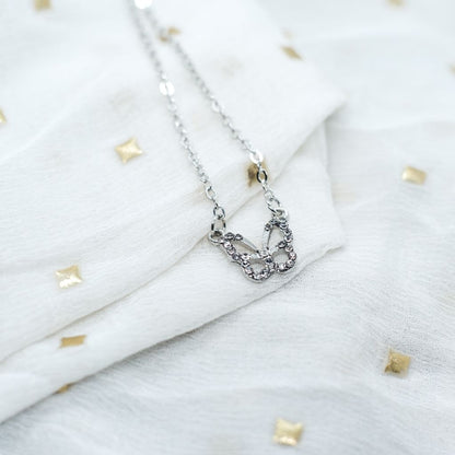 Silver and Gold Sparkly Dainty Butterfly Minimalistic Pendant Necklace - ScentiMelti Home Fragrance, Beauty & Gifts UK