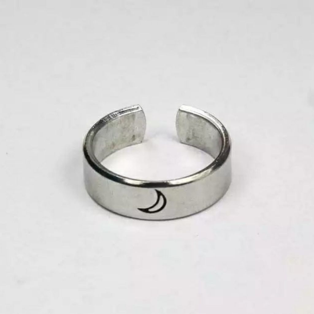 Adjustable Silver Plated Couple Moon and Sun Promise Ring Set - ScentiMelti Home Fragrance, Beauty & Gifts UK