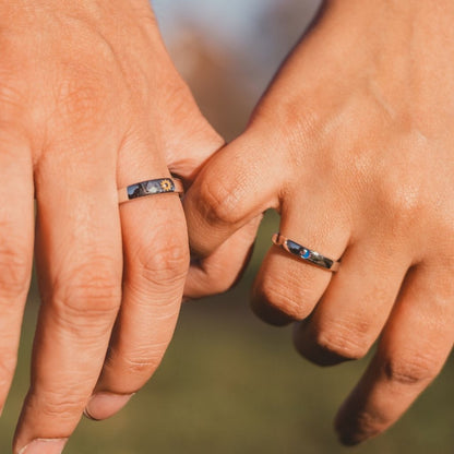 Adjustable Silver Couple Moon and Sun Matching Promise Ring set - ScentiMelti Home Fragrance, Beauty & Gifts UK