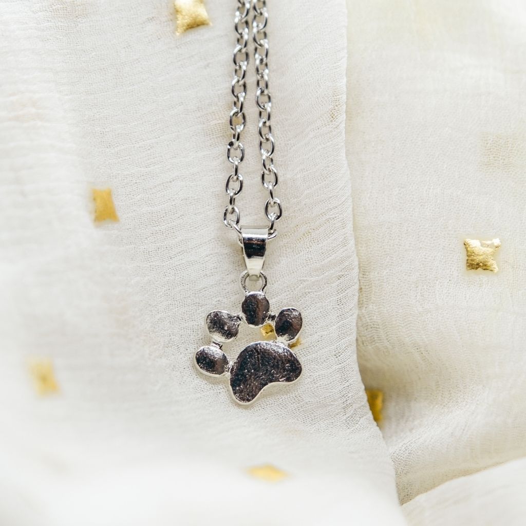 Silver Gold Cat Paw Dog and Kitten lovers Animal Footprint Pendant Necklace - ScentiMelti Home Fragrance, Beauty & Gifts UK