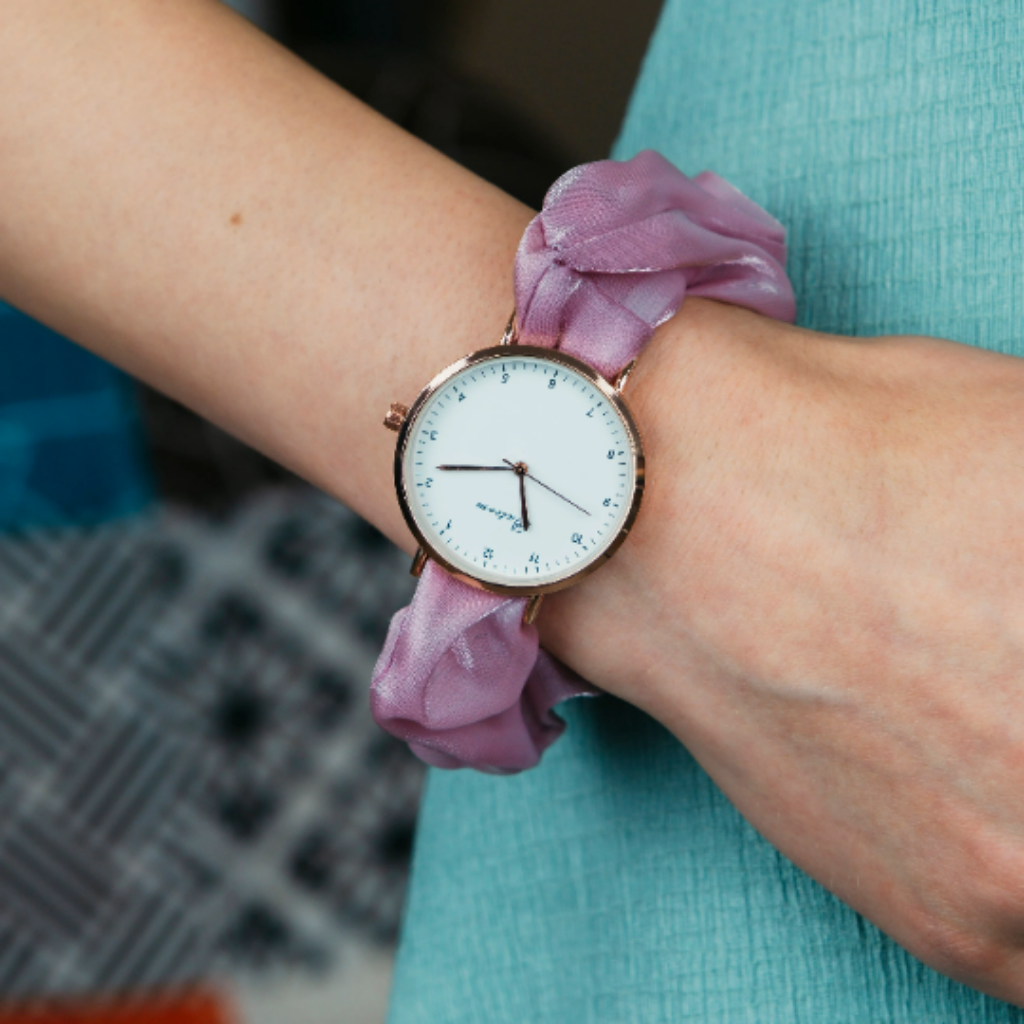 Purple Handmade Colour Women Elastic Strap Bracelet Wristwatch The Colourful Aura ScentiMelti Wax Melts