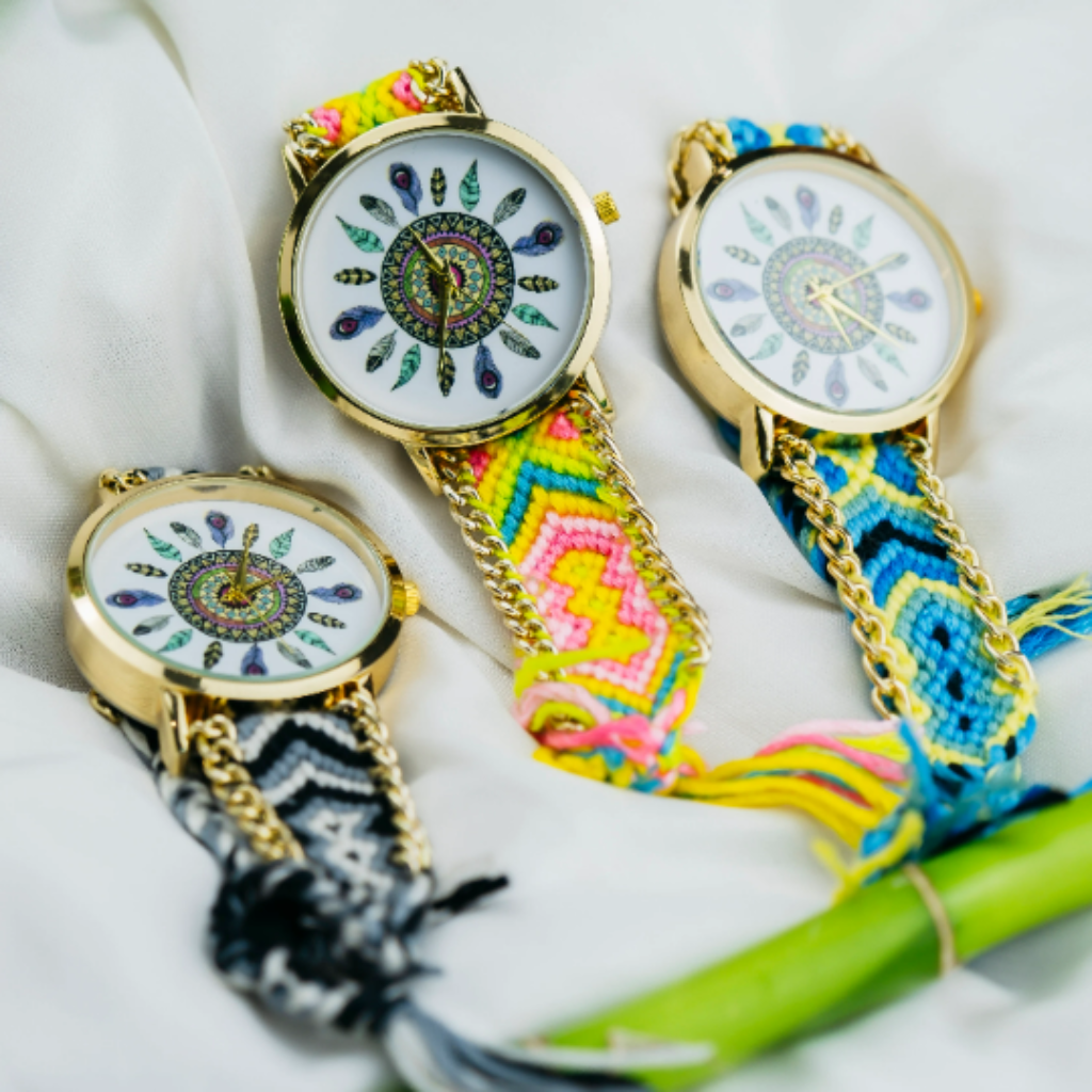 Boho Mandala Dial Jute Braided Bracelet Wrist Watch for Women The Colourful Aura ScentiMelti Wax Melts