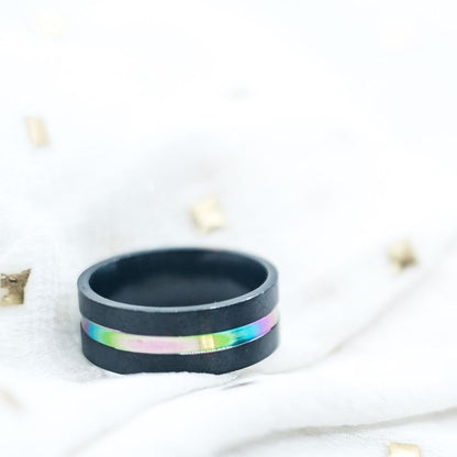 8mm Stainless Steel Unicorn Rainbow Unisex Thumb Band Ring - ScentiMelti Home Fragrance, Beauty & Gifts UK