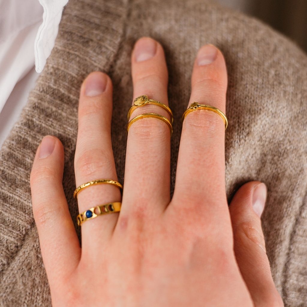 5 Pcs Set Golden Bohemian Vintage Tribal Metallic Fashion Fingers Rings - ScentiMelti Home Fragrance, Beauty & Gifts UK