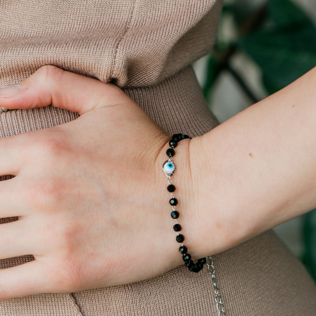 Evil Eye Black Beads Indian Mangalsutra Protection Indian Nazaria Bracelet - ScentiMelti Home Fragrance, Beauty & Gifts UK