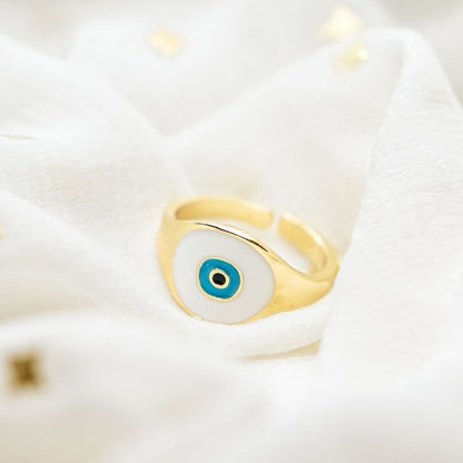 Adjustable Devil Evil Eye Turkish Boho Protection Nazaria Ring - ScentiMelti Home Fragrance, Beauty & Gifts UK