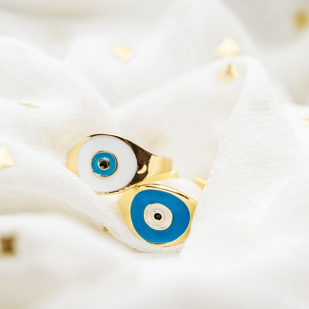 Adjustable Devil Evil Eye Turkish Boho Protection Nazaria Ring - ScentiMelti Home Fragrance, Beauty & Gifts UK