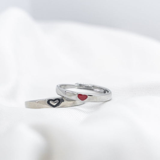 Adjustable Two Matching Heart Couple Promise Ring - ScentiMelti Home Fragrance, Beauty & Gifts UK