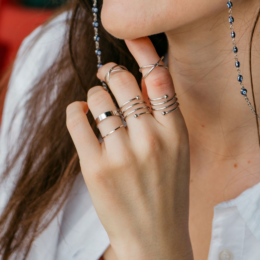 6 Piece Black Spring Punk Band Multi Finger Boho Ring Jewellery - ScentiMelti Home Fragrance, Beauty & Gifts UK