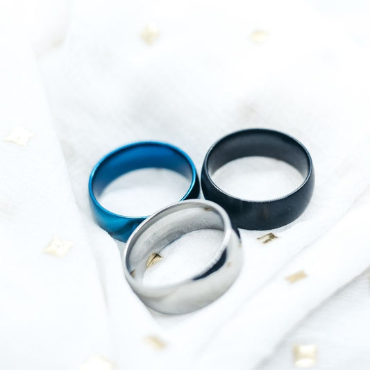 8mm Mens Blue Silver Black Tungsten Engagement Band Ring The Colourful Aura ScentiMelti Wax Melts