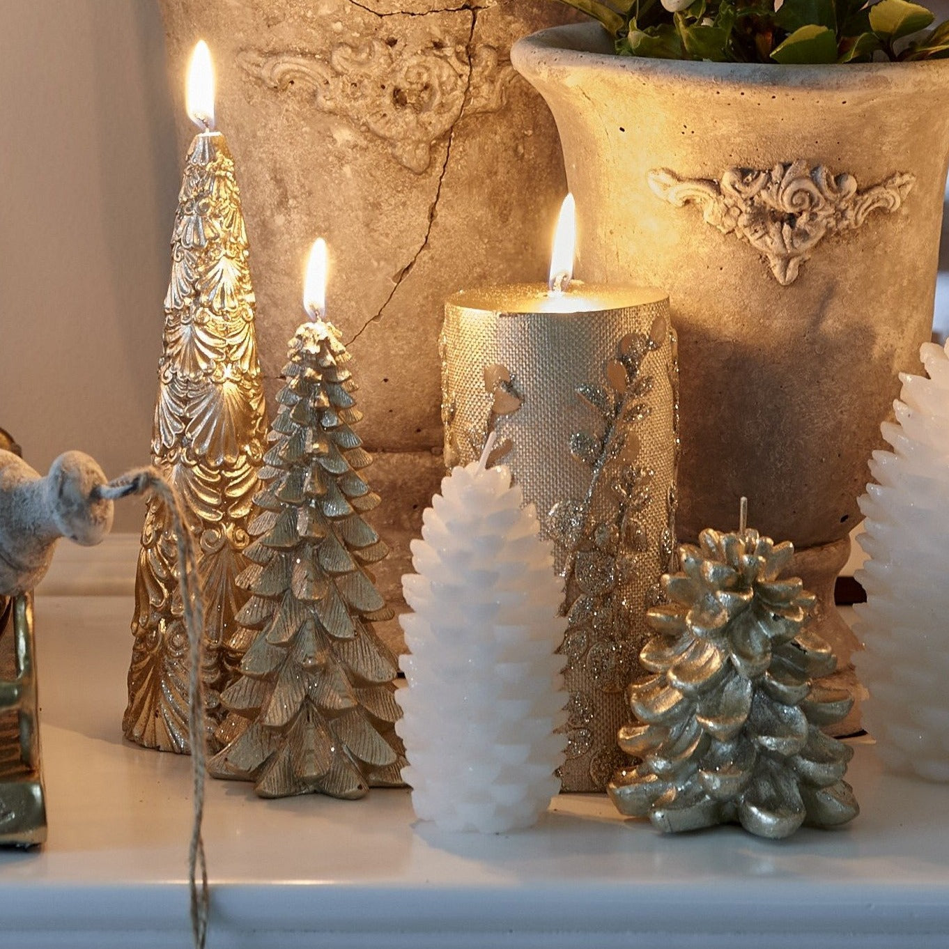 Francesca Christmas Tree Candle - Champagne - ScentiMelti Home Fragrance, Beauty & Gifts UK