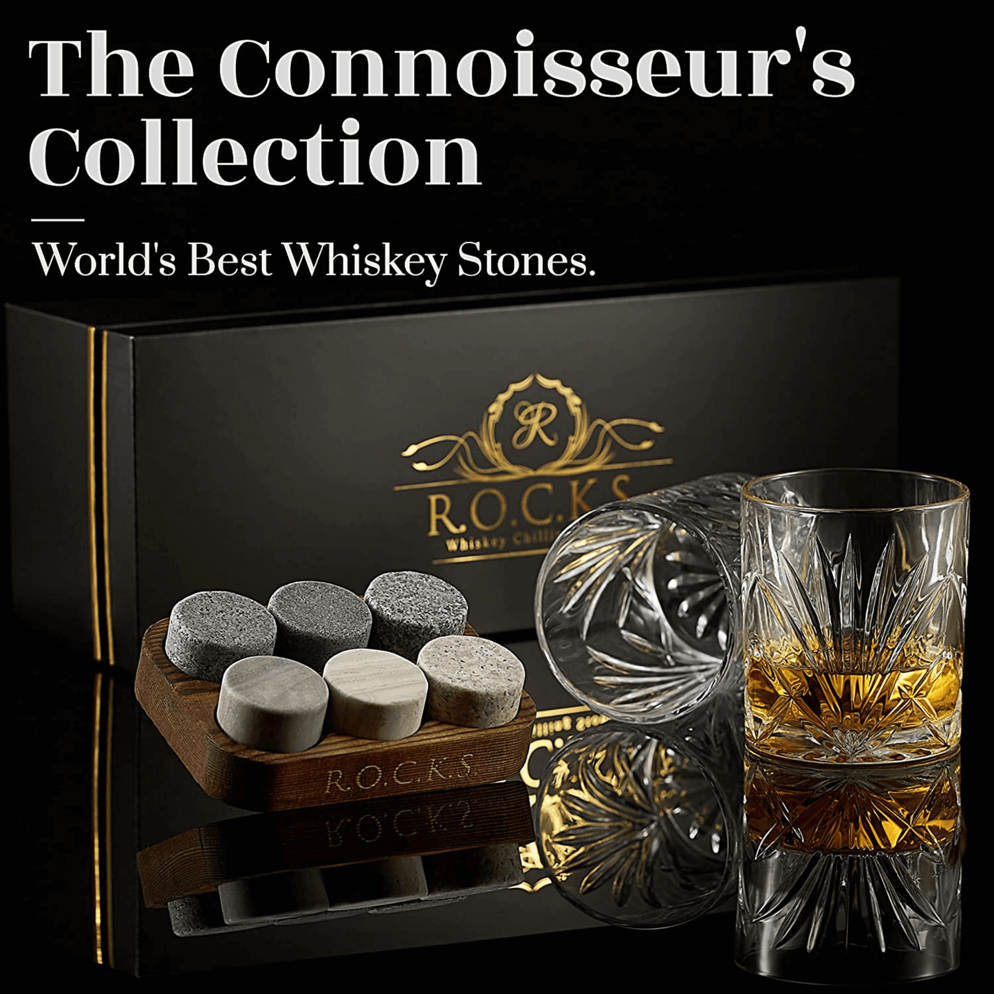 The Connoisseur's Set - Palm Glass Edition R.O.C.K.S. Whiskey Chilling Stones ScentiMelti Wax Melts