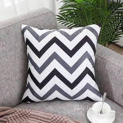 Designer Dutch Velvet Geometric Cushion Cover 45x45 cm (18 inches x 18 inches) - Black - ScentiMelti Home Fragrance, Beauty & Gifts UK